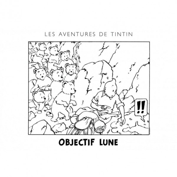 Affiches Tintin à colorier, Objectif Lune