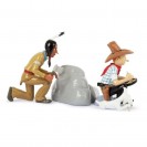 Figurine métal, Tintin en Amérique avec un indien, collection VO - secondaire-3