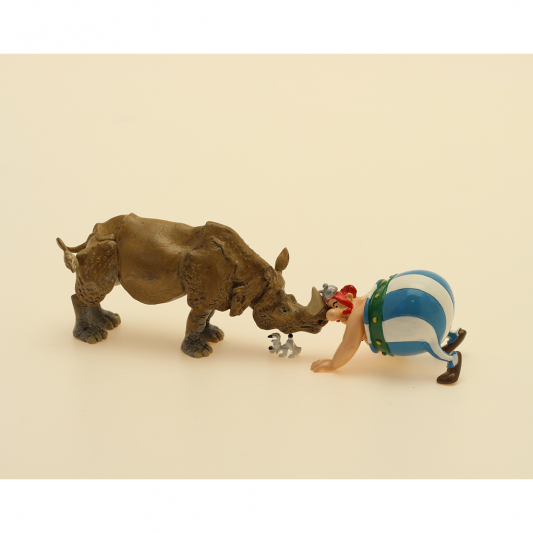 Figurine Pixi Obélix nez à nez avec le rhinocéros - secondaire-1