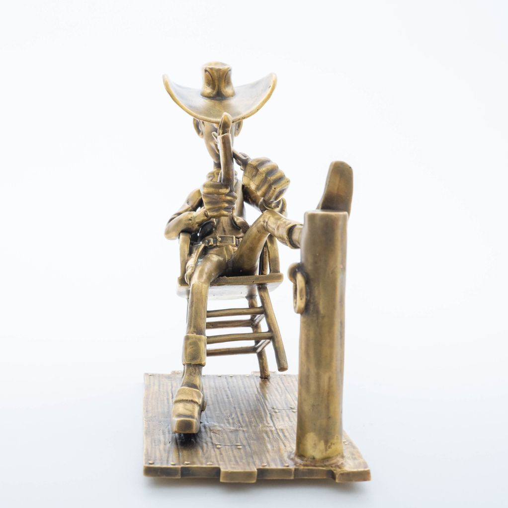 Figurine bronze, Lucky Luke se balance, atelier Pixi - secondaire-3