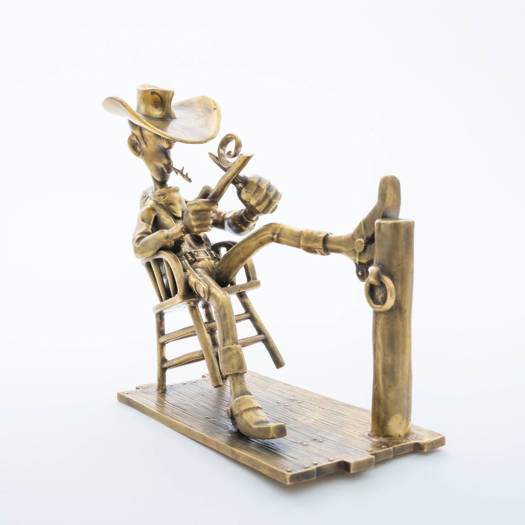 Figurine bronze, Lucky Luke se balance, atelier Pixi - secondaire-4