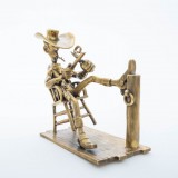 Figurine bronze, Lucky Luke se balance, atelier Pixi