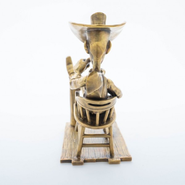 Figurine bronze, Lucky Luke se balance, atelier Pixi