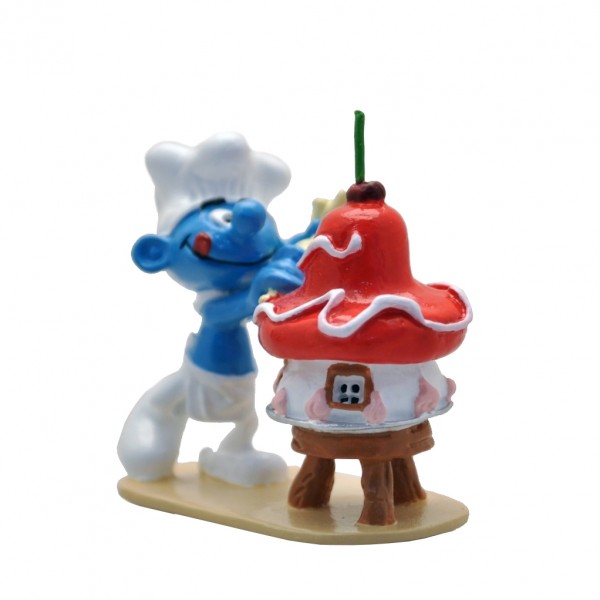 Figurine Pixi Baker Smurf and his cake