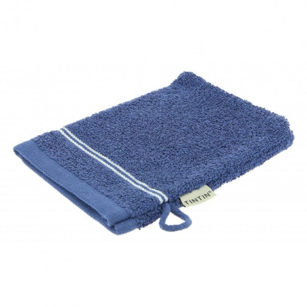 Tintin - Blue towel and washcloth - 100% cotton
