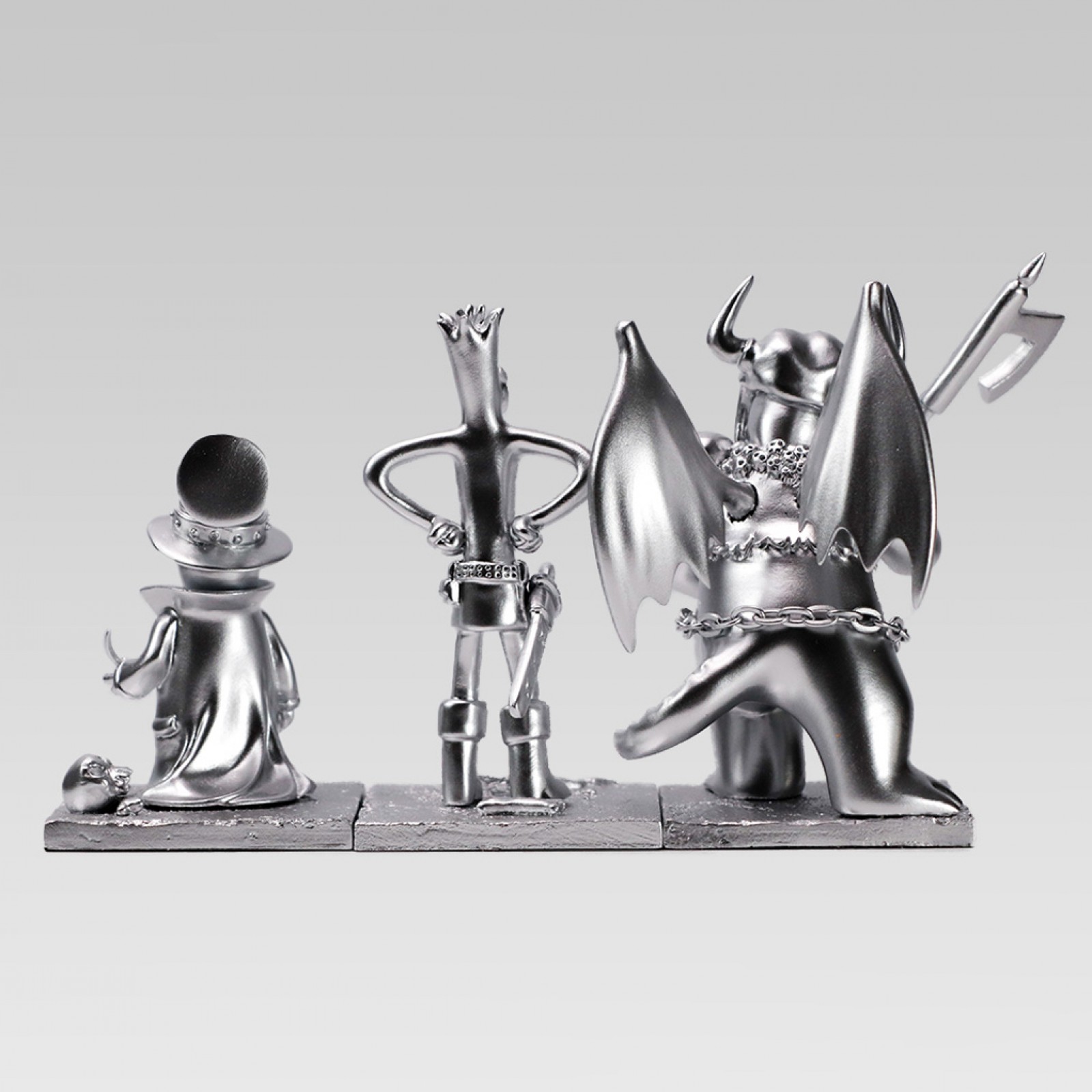 Figurines, Coffret Donjon, 3 personnages par Trondheim et Sfar, monochrome  ARGENT - Figurines