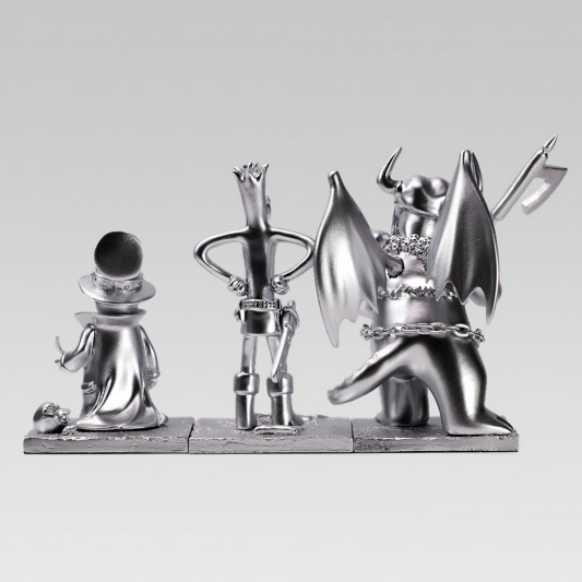 Figurines, Coffret Donjon, 3 personnages par Trondheim et Sfar, monochrome ARGENT - secondaire-1