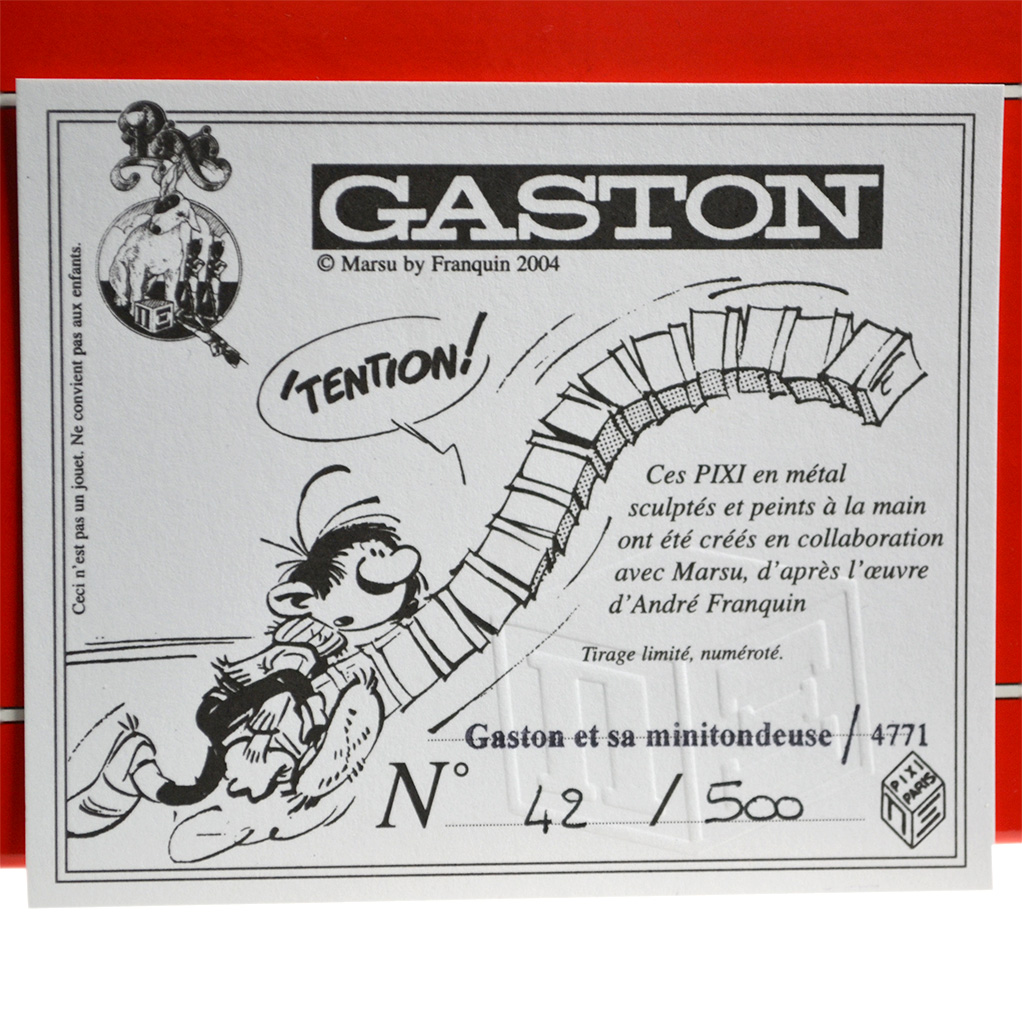 FIGURINE - GASTON ET LA TONDEUSE A GAZON A PAQUERETTES - secondaire-4