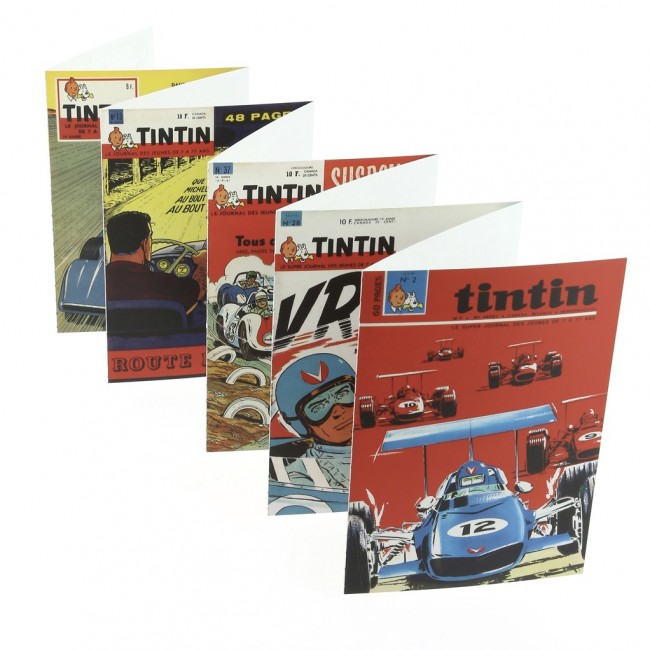 Set de 20 cartes postales Michel Vaillant - Couvertures Journal de Tintin par Jean Graton - Objet décoratif BD
