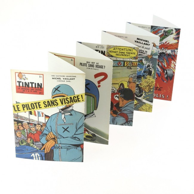 Set de 20 cartes postales Michel Vaillant - Couvertures Journal de Tintin par Jean Graton - Objet décoratif BD