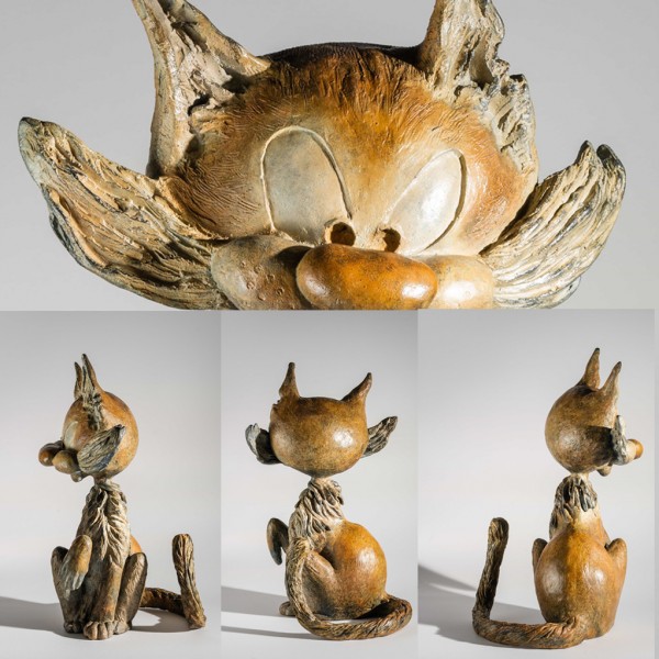Le chat dingue et Cheese en armure - Gaston Lagaffe - Bronze