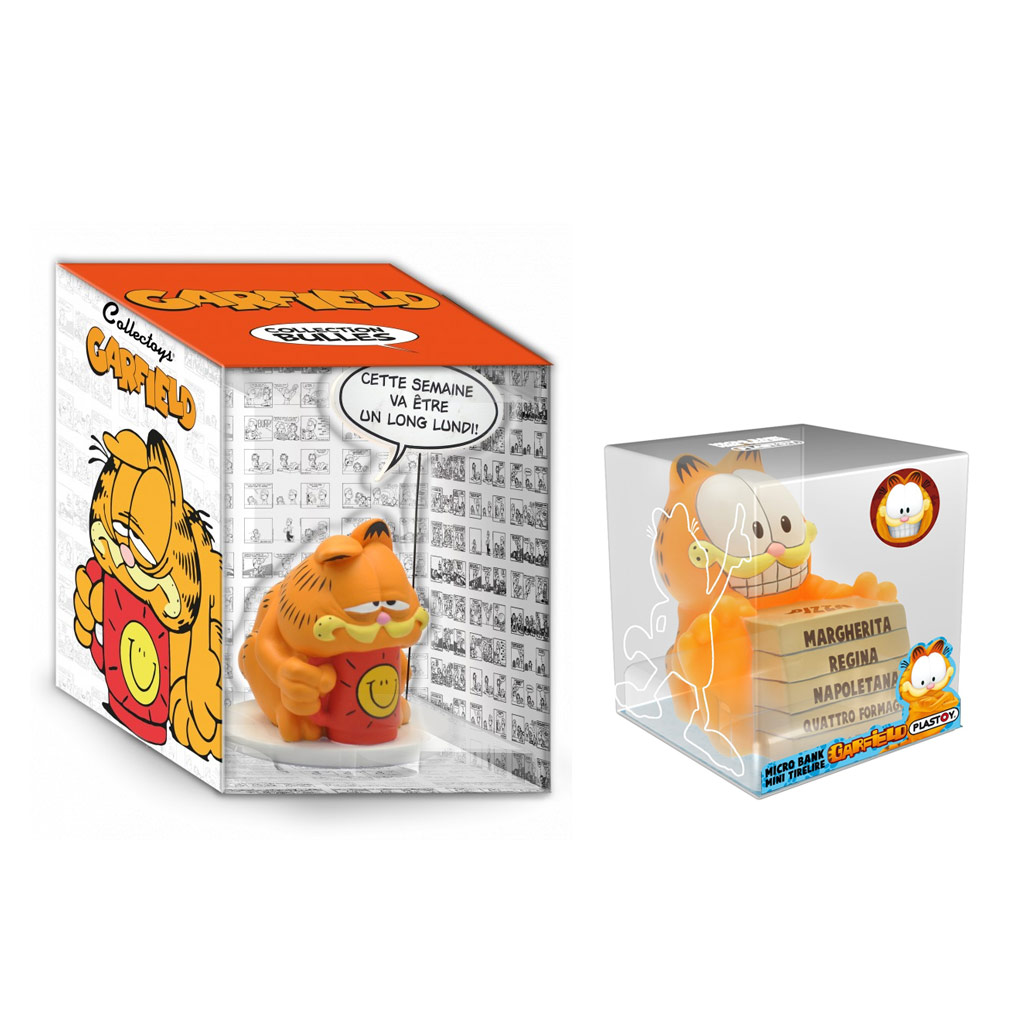 Pack Garfield Figurine et mini-tirelire boîtes à pizza - secondaire-1