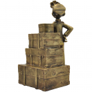 Figurine en Bronze Spirou - Spirou et la pile de bagages - secondaire-2