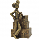 Figurine en Bronze Spirou - Spirou et la pile de bagages