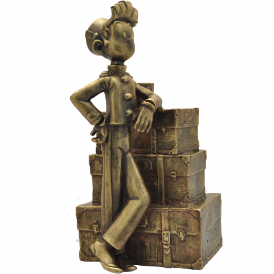 Figurine en Bronze Spirou - Spirou et la pile de bagages - secondaire-4