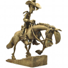 Figurine en bronze Lucky Luke et Jolly Jumper gravissant la colline - secondaire-2