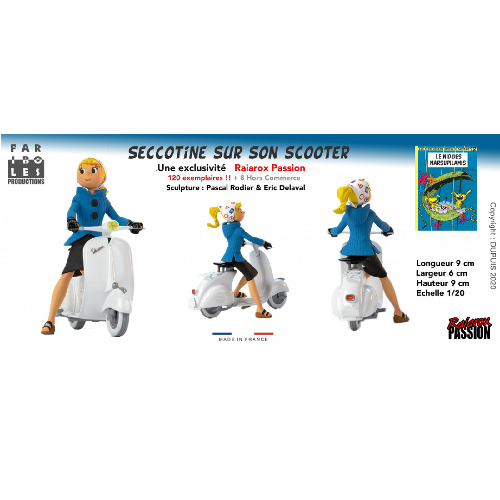 Figurine Seccotine sur son scooter Figurines