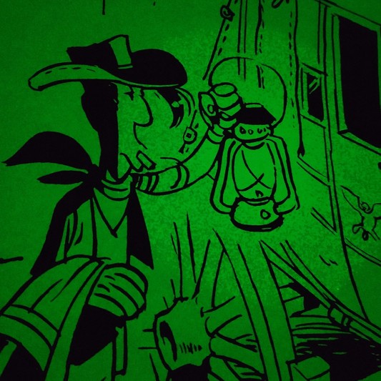 Sérigraphie phosphorescente Lucky Luke La Diligence - secondaire-2