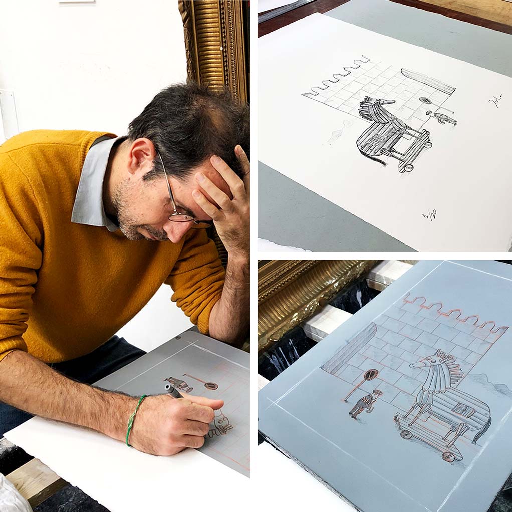 Lithographie Plan à Troie, 50 nuances de Grecs - secondaire-4