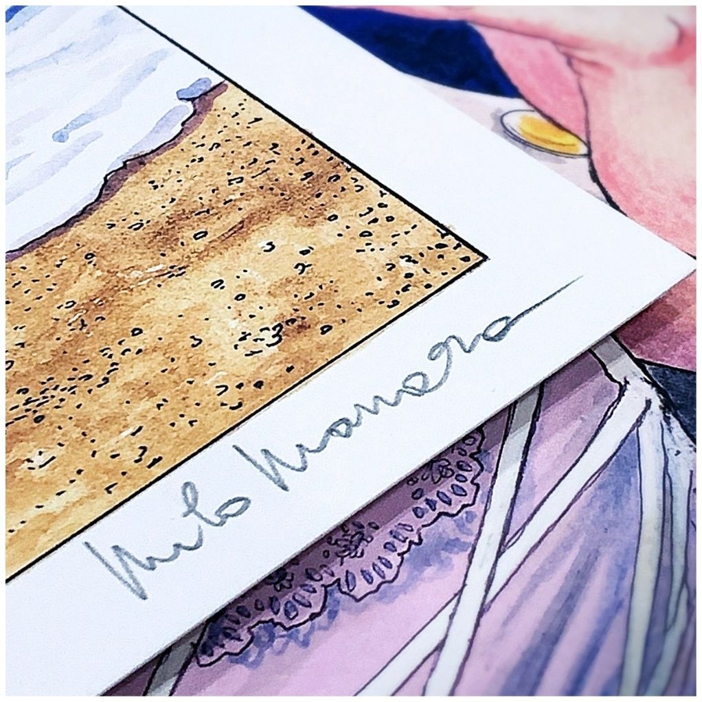 Sérigraphie Baiser sur la Plage Violet - Milo Manara - secondaire-2