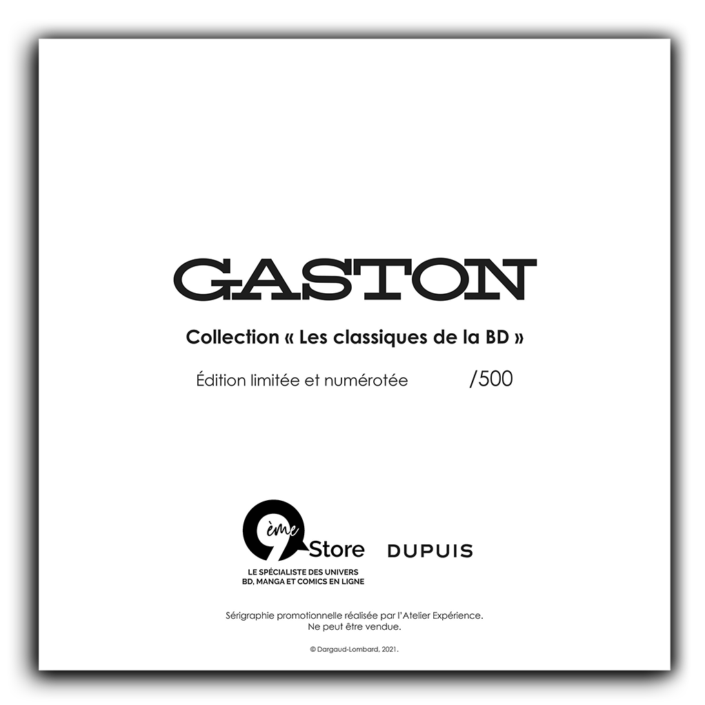 Sérigraphie Classiques de la BD - Gaston - secondaire-1