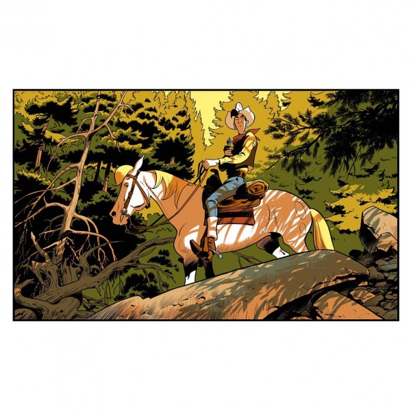 Grande sérigraphie Lucky Luke par Matthieu Bonhomme