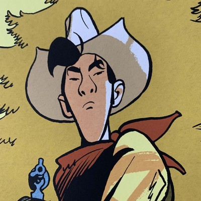 Grande sérigraphie Lucky Luke par Matthieu Bonhomme - secondaire-2