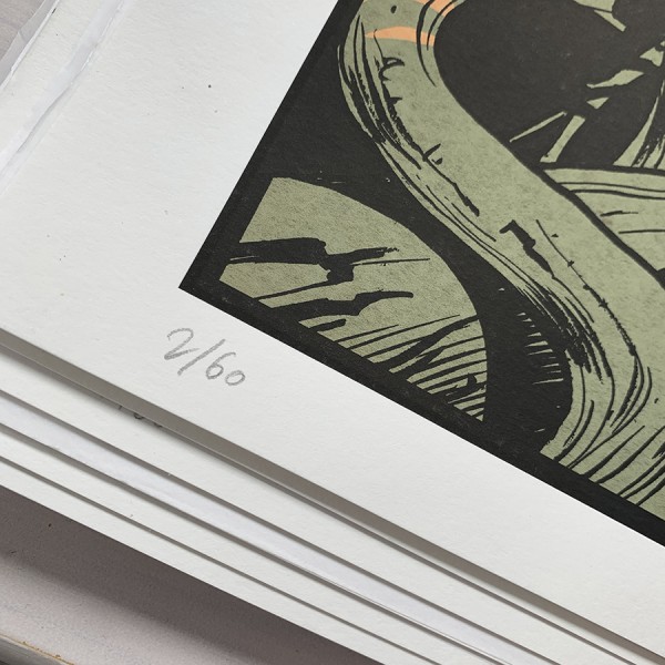 Grande sérigraphie Lucky Luke par Matthieu Bonhomme