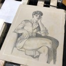 Lithographie André Juillard, le Cahier Bleu, Louise - secondaire-8