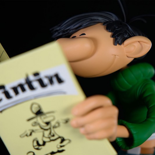 Figurine Maris Jothieu Gaston et Spirou lisent leur journal - secondaire-2