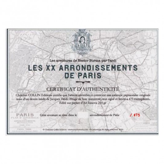 Estampe pigmentaire Nestor Burma par Tardi le 11ème arrondissement - secondaire-2