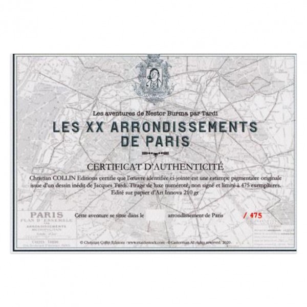 Estampe pigmentaire Nestor Burma par Tardi le 11ème arrondissement