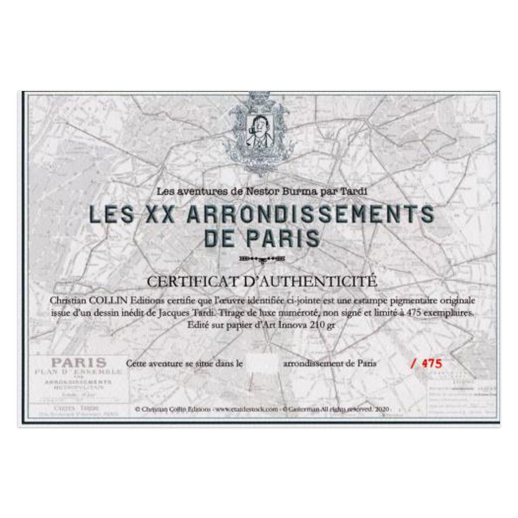 Estampe pigmentaire Nestor Burma par Tardi le 12ème arrondissement (non signée) - secondaire-2