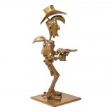 Bronze d'art Lucky Luke tirant plus vite que son ombre
