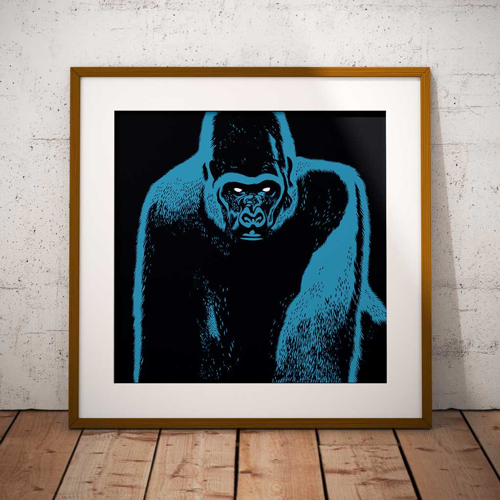 Sérigraphie Blue Gorilla de Brüno - secondaire-1