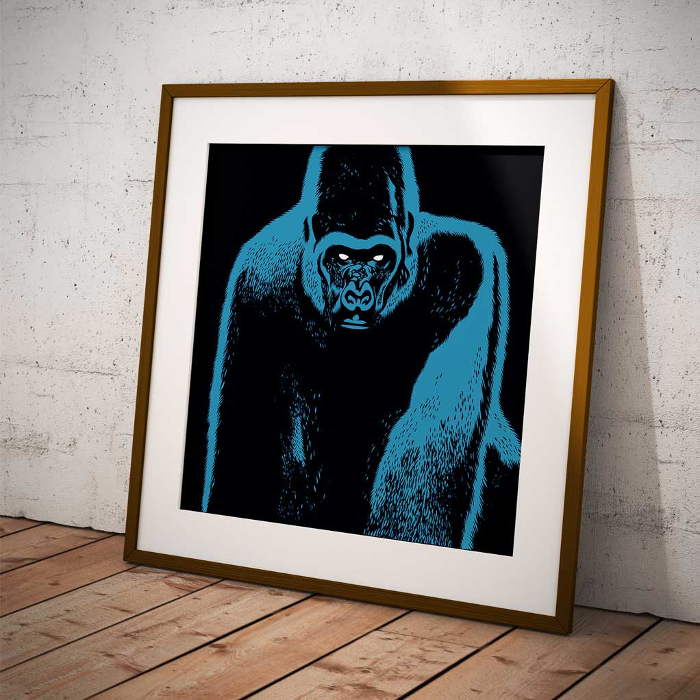 Sérigraphie Blue Gorilla de Brüno - secondaire-2