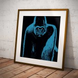 Silk screen print Blue Gorilla de Brüno