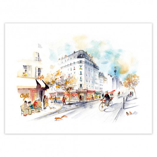 Digigraphie Rue de la Roquette, Marielle Durand - secondaire-1