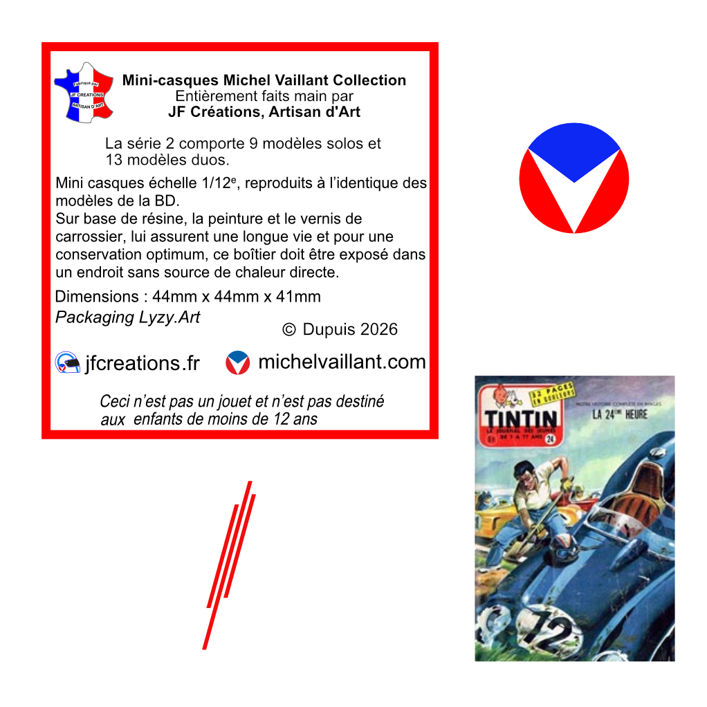 Mini casque Michel Vaillant - Solo - La 24ème Heure - Journal de Tintin - 1957 - secondaire-2