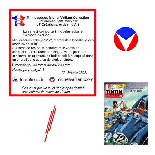 Mini casque Michel Vaillant - Solo - La 24ème Heure - Journal de Tintin - 1957 - secondaire-2