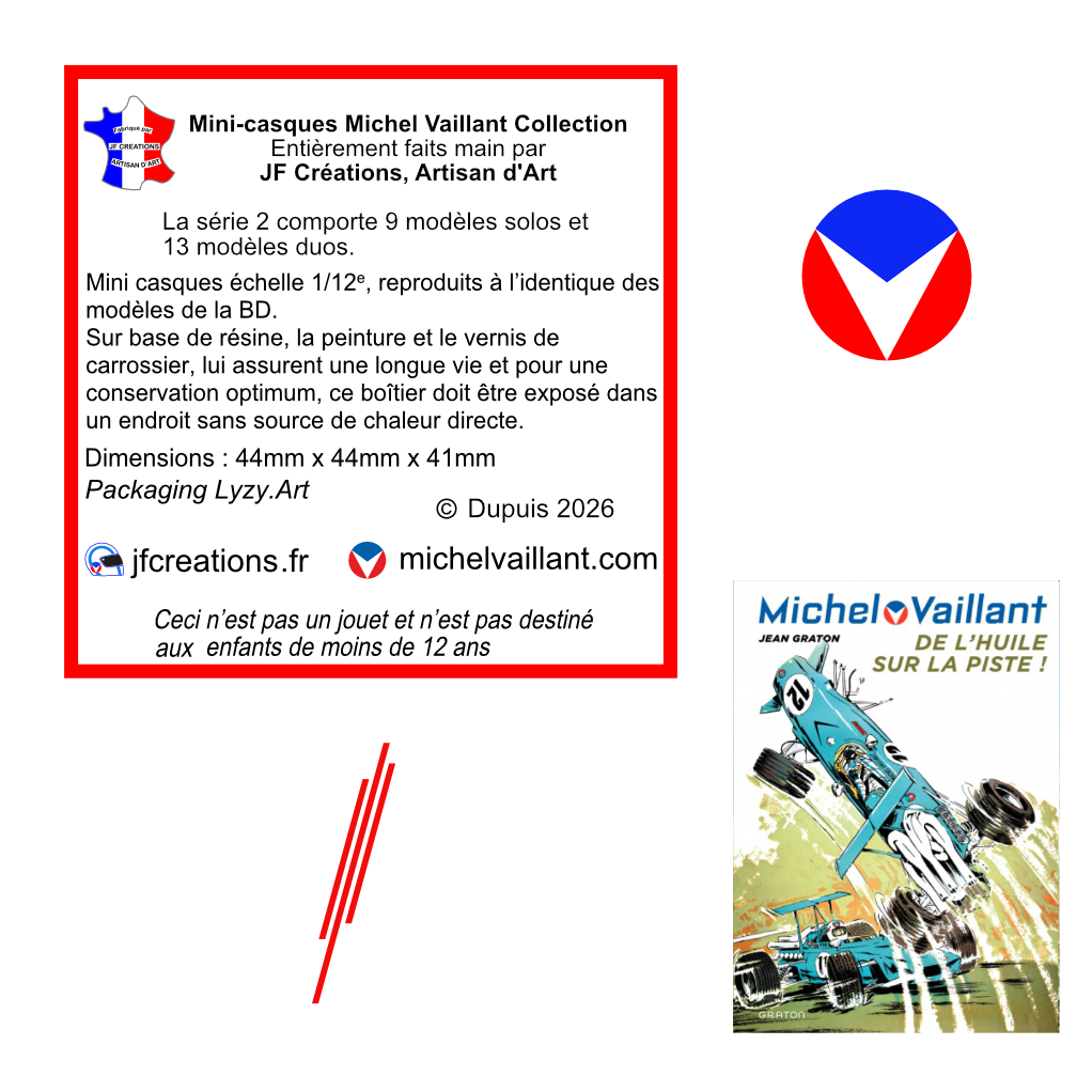 Mini casque Michel Vaillant - Solo - Jacky Ickx - De l'Huile sur la piste - 1970 - secondaire-2