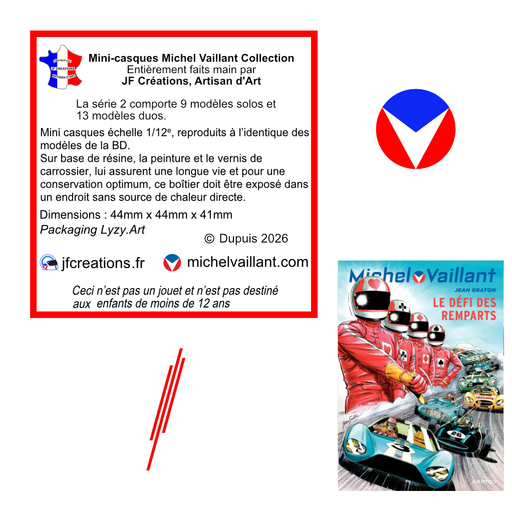 Mini casque Michel Vaillant - Solo - L'As de Carreau - Le défi des Remparts - 1988 - secondaire-2