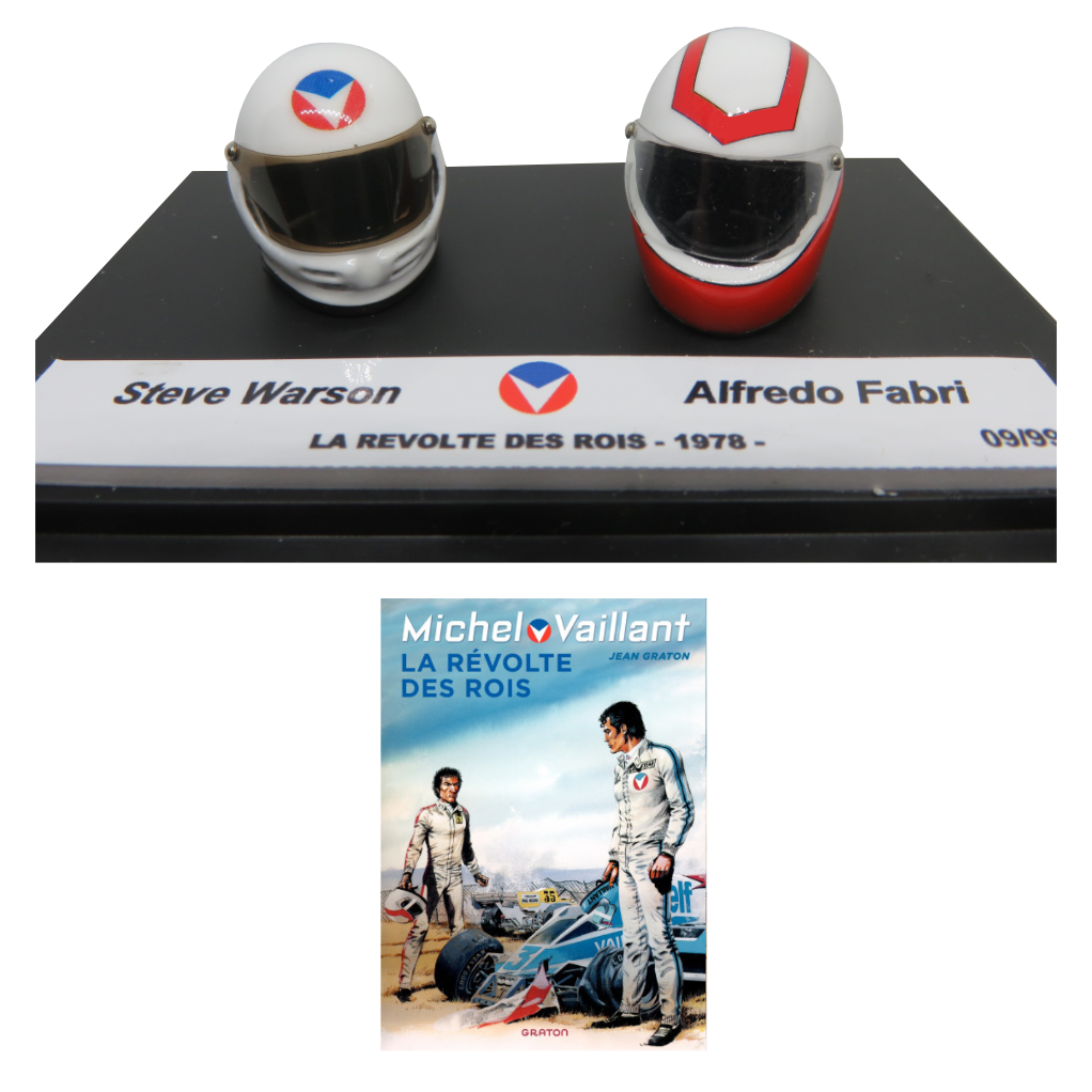 Duo de mini casques Michel Vaillant - Steve Warson et Alfredo Fabri - La révolte des rois - secondaire-1