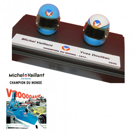 Duo de mini casques Michel Vaillant - Michel vaillant et Yves Douleac - Champion du monde - secondaire-1