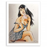 Luxury print, One night in Roma, signed with a special drawing