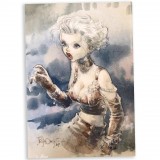 Luxury print, Azimut, N°4, Black clouds, white veil, signed with a special drawing