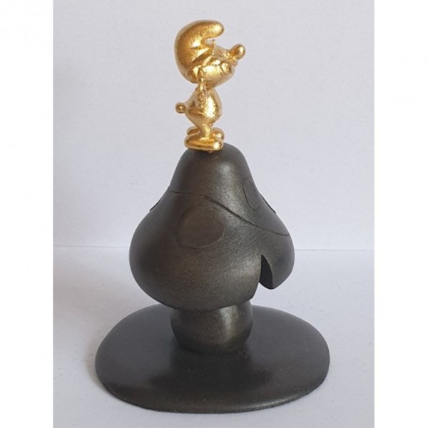 Figurine  Le Grand Schtroumpf, plaqué or 24 carats - 65 ans