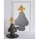 Figurine  Le Grand Schtroumpf, plaqué or 24 carats - 65 ans