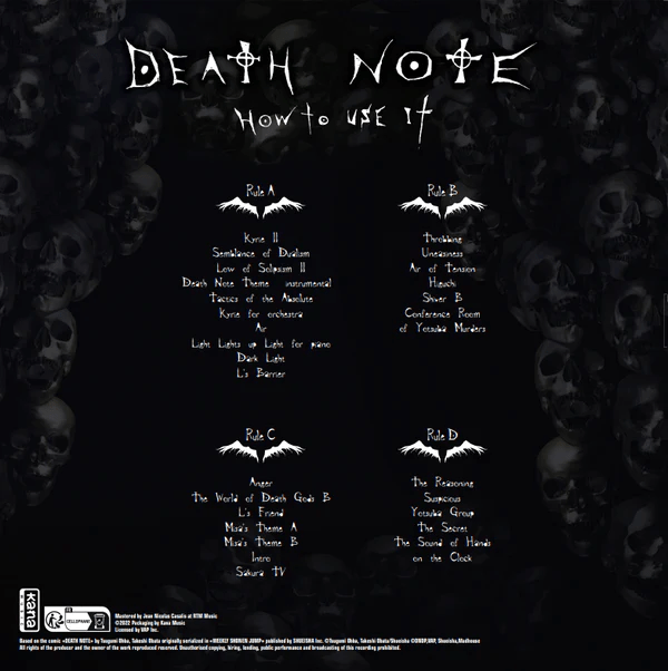 Record Death Note Vinyle Death Note (Original Soundtrack Vol.2): Vinyles Pop culture chez ...
