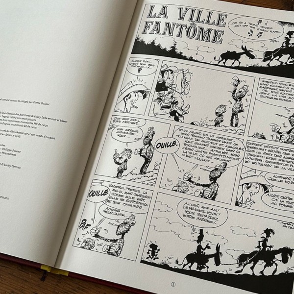Tirage de luxe Lucky Luke - Tome 25 - La ville fantôme - Le pack - impression N&B